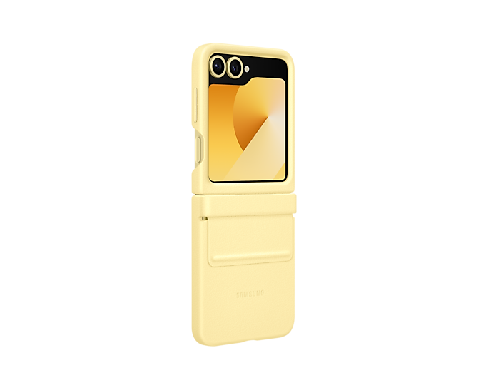 Samsung Galaxy Z Flip6 Leather Case | Yellow Samsung Galaxy Z Flip6 Leather Case | Yellow